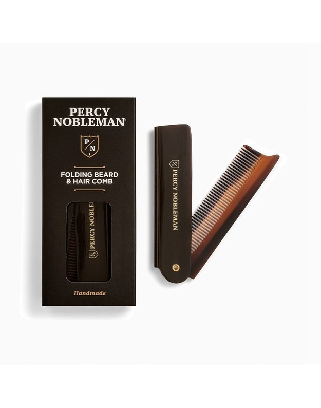 Percy Nobleman Folding Beard & Hair Comb Sulankstomos Barzdos Ir Ūsų Šukos, 1 vnt