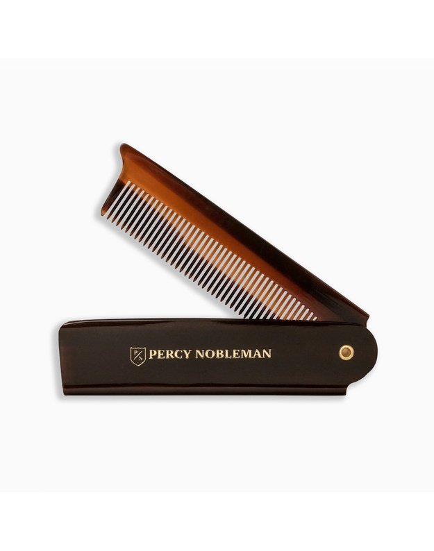 Percy Nobleman Folding Beard & Hair Comb Sulankstomos Barzdos Ir Ūsų Šukos, 1 vnt