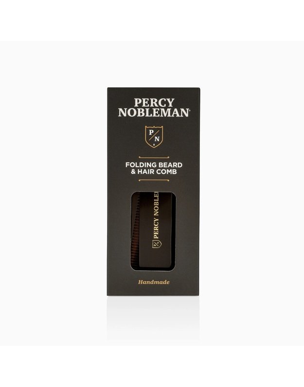 Percy Nobleman Folding Beard & Hair Comb Sulankstomos Barzdos Ir Ūsų Šukos, 1 vnt