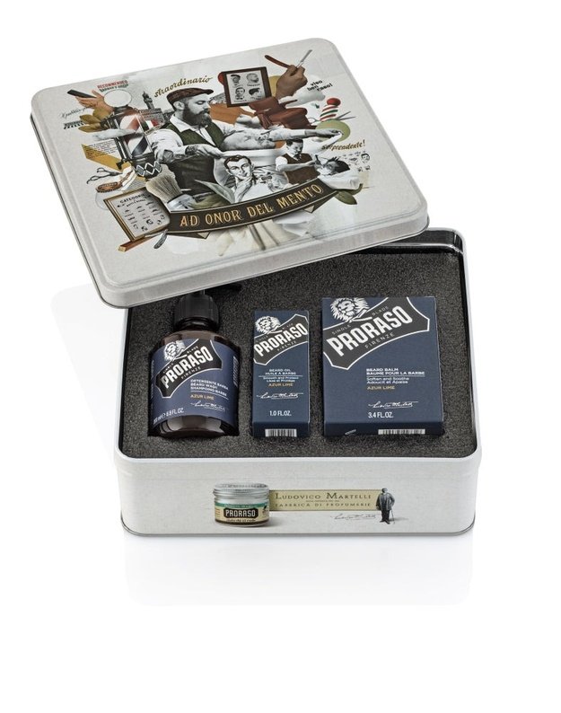 Proraso Azur Lime Vintage Beard Care Kit Vintažinis Barzdos Priežiūros Rinkinys, 1 vnt