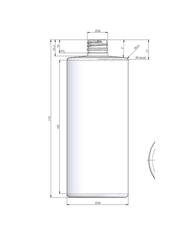 Butelis su dozatoriumi, 1000 ml