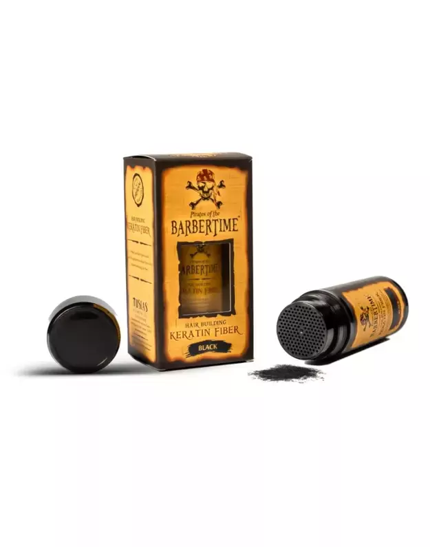 Barbertime Hair Building Keratin Fiber Plaukų tankinimo pudra, Black, 21 g 1
