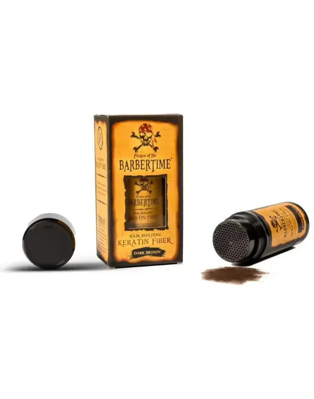 Barbertime Hair Building Keratin Fiber Plaukų tankinimo pudra, Dark Brown, 21 g