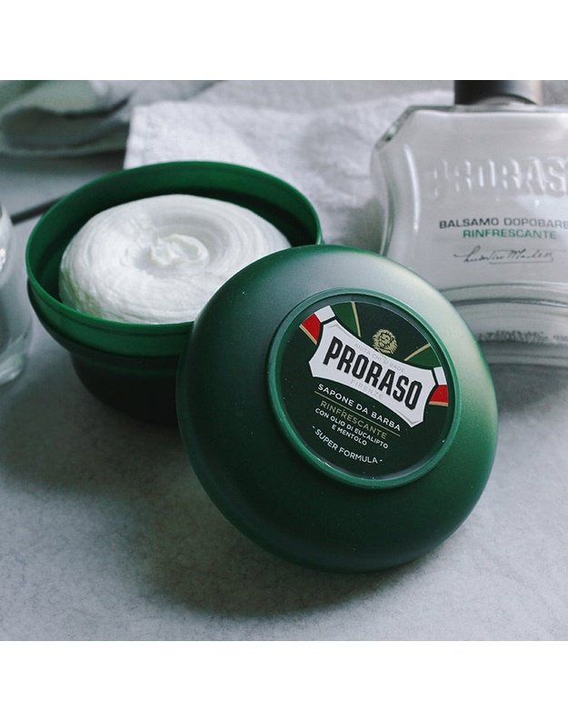 Proraso GREEN LINE Shaving Soap In a Jar Gaivinantis skutimosi muilas, 150ml
