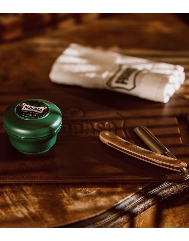 Proraso GREEN LINE Shaving Soap In a Jar Gaivinantis skutimosi muilas, 150ml