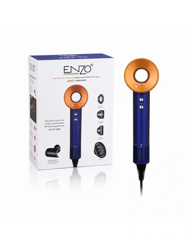 ENZO Professional Supermotor Air Amplifier Plaukų džiovintuvas DY-888, Navy Blue