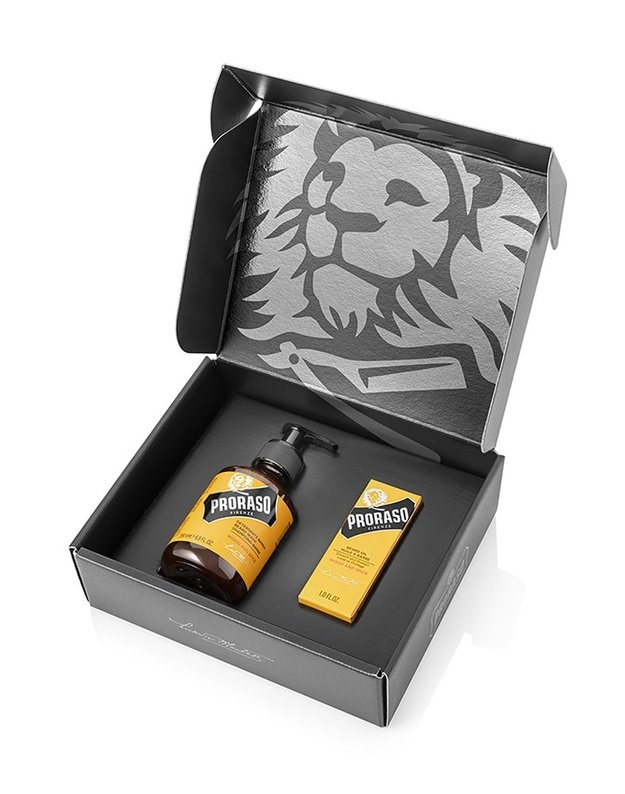 Proraso Duo Pack Wood & Spice Beard Oil & Shampoo Barzdos priežiūros rinkinys, 1vnt