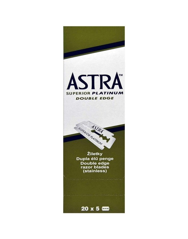 ASTRA Superior Platinum Double Edge Dviašmeniai skutimosi peiliukai, 20x5 vnt.