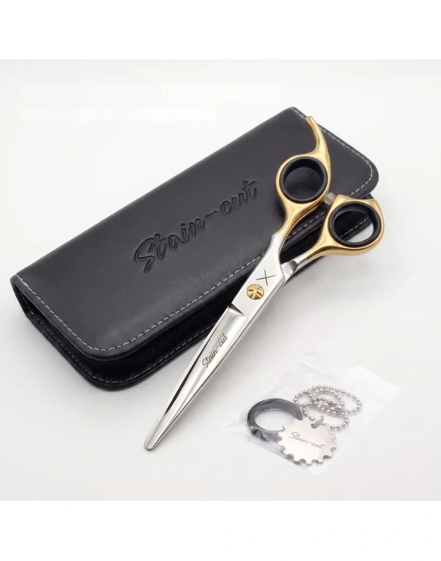 Stain-Cut Silver & Gold Hairdressing Scissors Profesionalios plaukų kirpimo žirklės, 5.5"