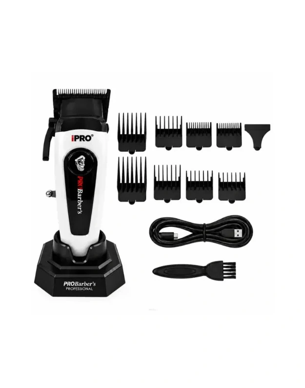 iPRO Professional Hair Clipper Profesionali belaidė plaukų kirpimo mašinėlė S1095, Balta