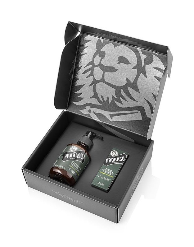 Proraso Duo Pack Cypress & Vetyver Beard Oil & Shampoo Barzdos priežiūros rinkinys, 1vnt