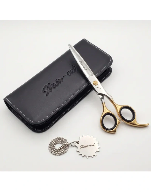 Stain-Cut Silver & Gold Hairdressing Scissors Profesionalios plaukų kirpimo žirklės, 6.0"
