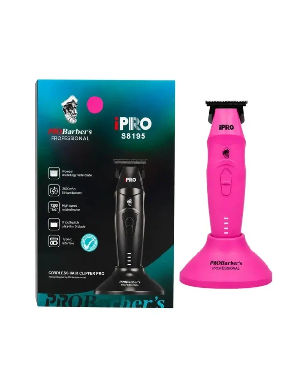 iPRO Professional Hair Trimmer Profesionalus belaidis plaukų trimeris S8195, Rožinis