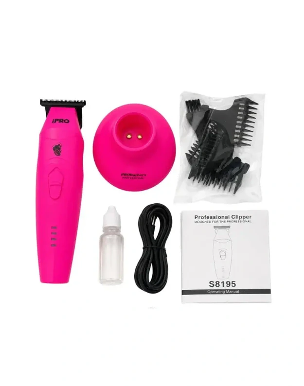 iPRO Professional Hair Trimmer Profesionalus belaidis plaukų trimeris S8195, Rožinis