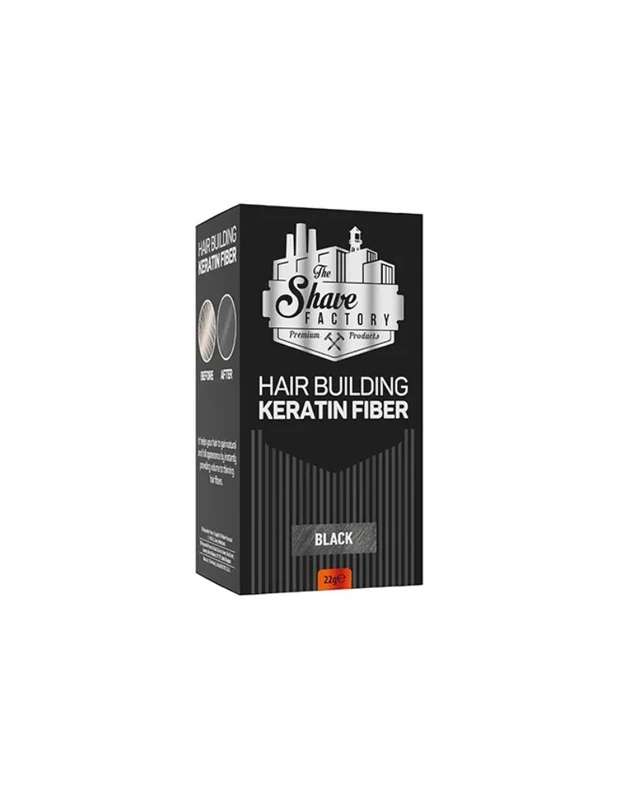 The Shave Factory Hair Building Keratin Fiber Plaukų tankinimo pudra, BLACK, 22 g
