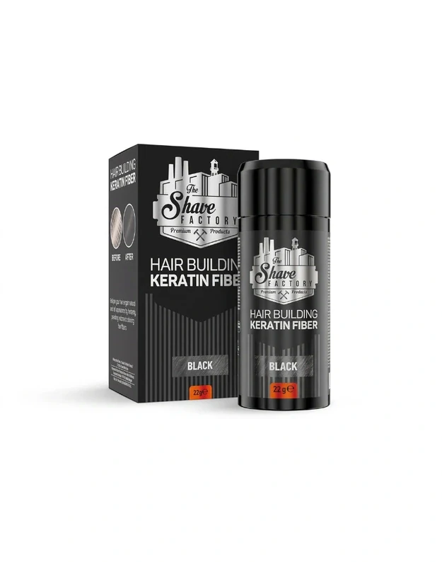 The Shave Factory Hair Building Keratin Fiber Plaukų tankinimo pudra, BLACK, 22 g