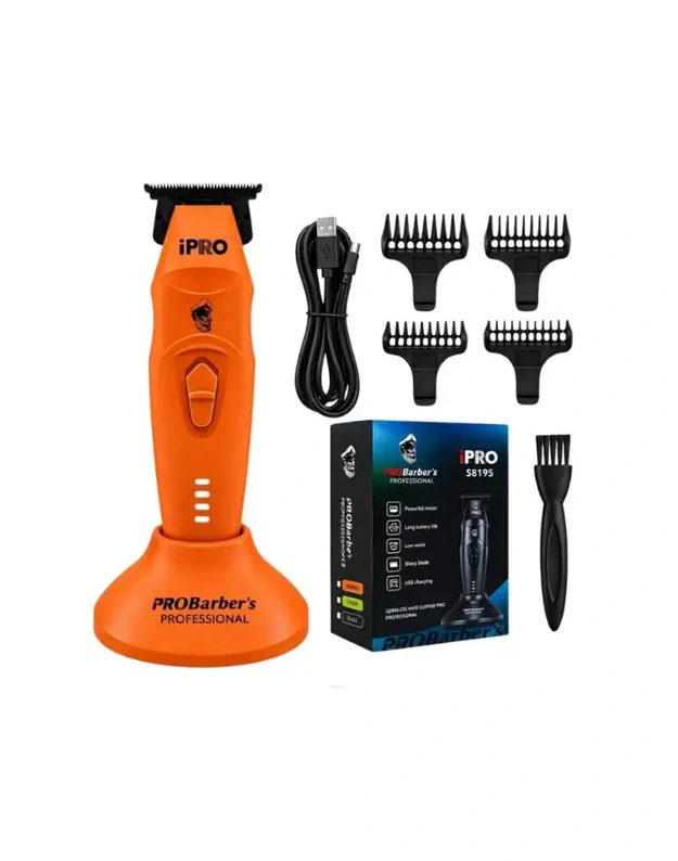 iPRO Professional Hair Trimmer Profesionalus belaidis plaukų trimeris S8195, Oranžinis