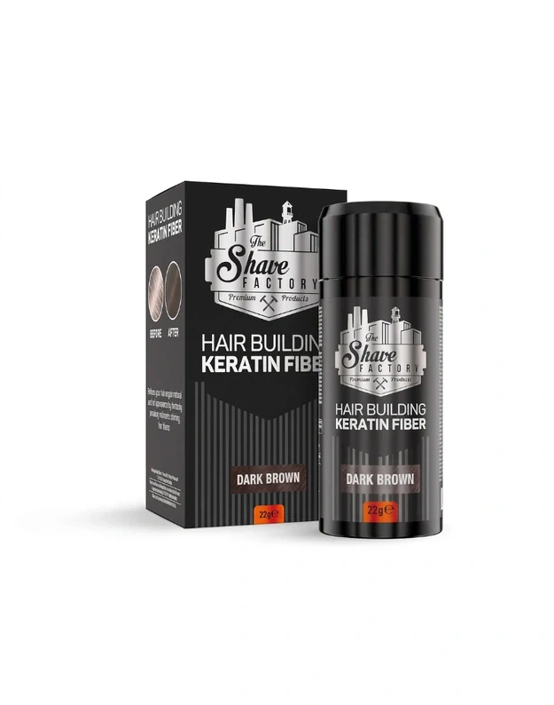 The Shave Factory Hair Building Keratin Fiber Plaukų tankinimo pudra, DARK BROWN, 22 g