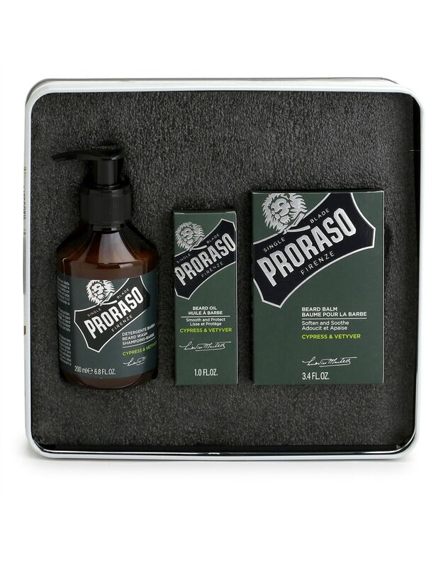 Proraso Cypress & Vetyver Vintage Beard Care Kit Vintažinis Barzdos Rinkinys, 1 vnt