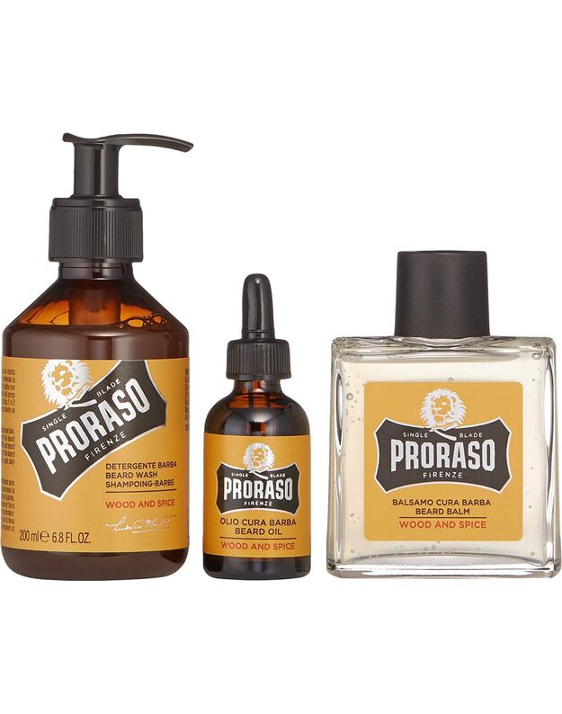 Proraso Wood & Spice Vintage Beard Care Kit Vintažinis Barzdos Priežiūros Rinkinys, 1 vnt