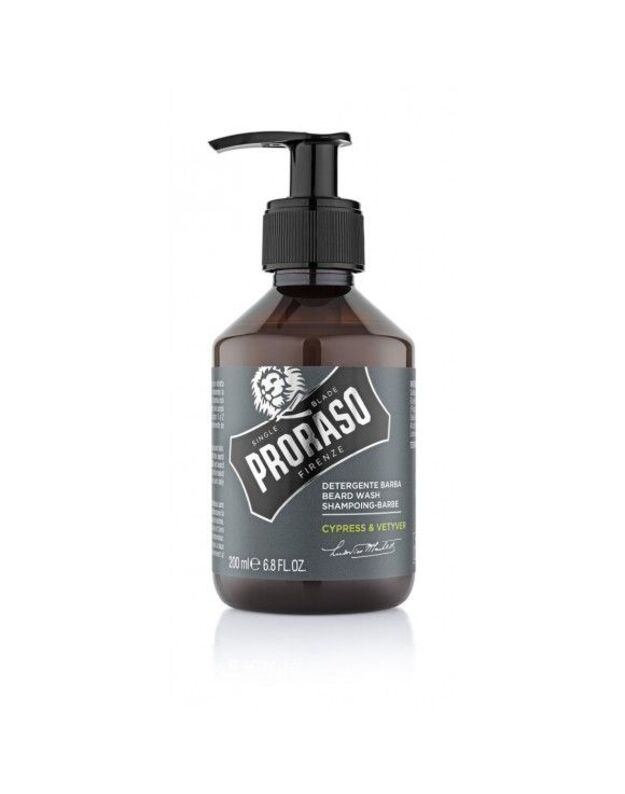 Proraso Cypress & Vetyver Beard Wash Barzdos Šampūnas, 200 ml