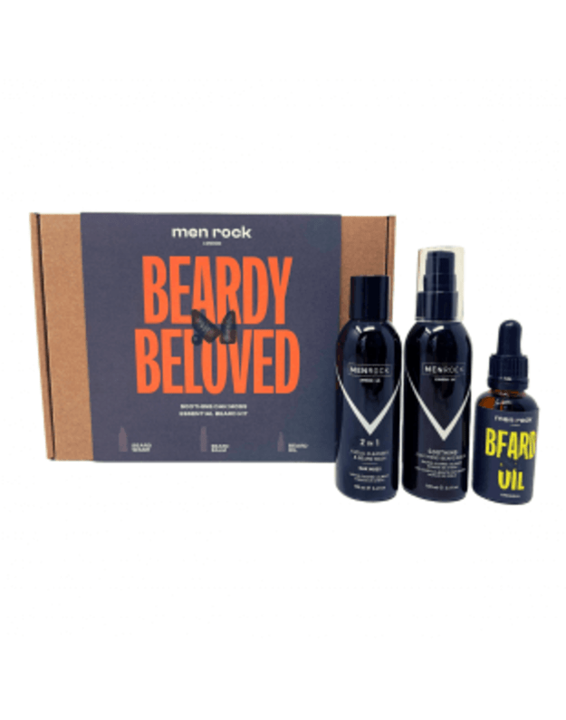 Men Rock Beardy Beloved Soothing Oak Moss Beard Kit Barzdos Priežiūros Rinkinys, 1vnt