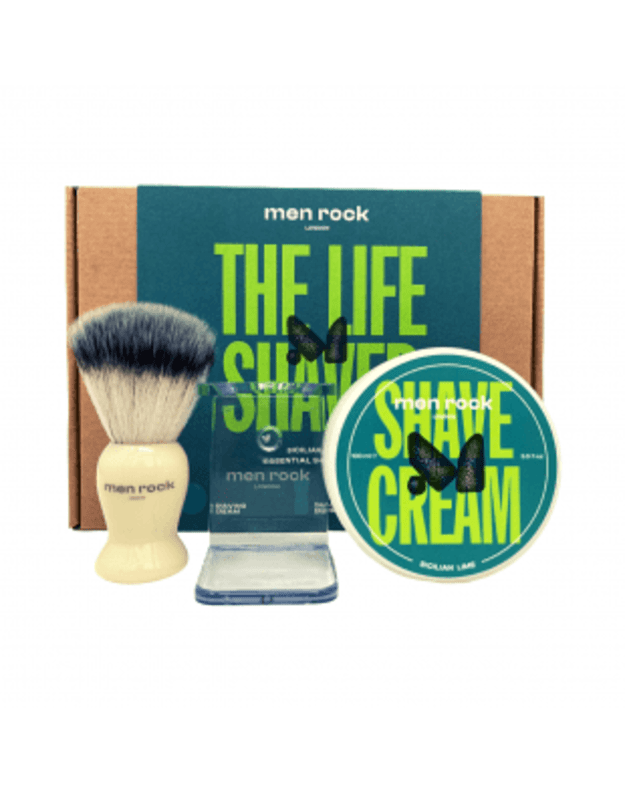 Men Rock The Life Shaver Sicilian Lime Essential Shaving Kit Skutimosi Priemonių Rinkinys, 1vnt