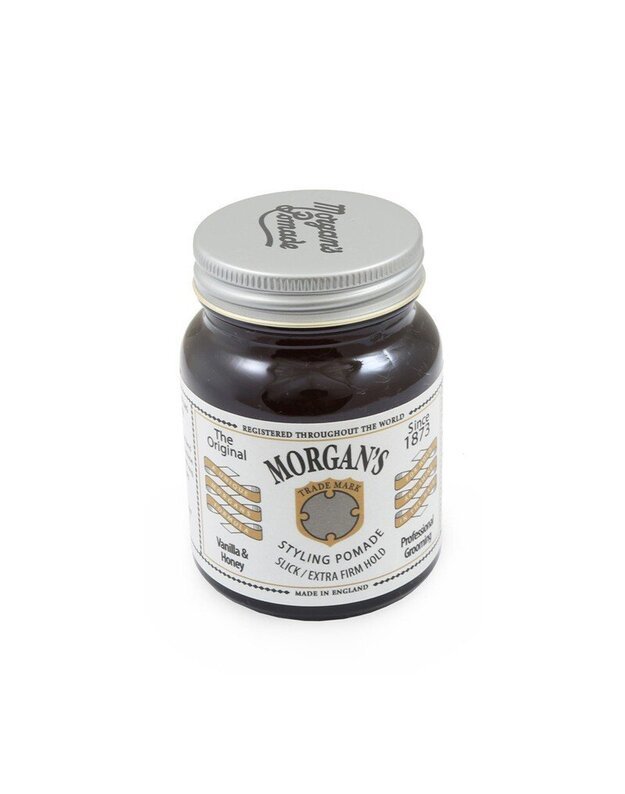 Morgans Pomade Vanilla & Honey Extra Firm Ypač Stiprios Fiksacijos Plaukų Formavimo Pomada, 100 ml