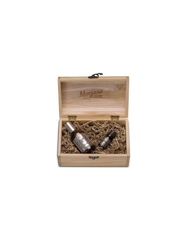 Kvepalų rinkinys vyrams Morgans Pomade Wooden Amber Spice Chest, 50 ml ir 5 ml